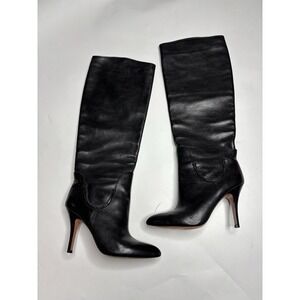 DASELYA Women 6M Leather Heeled PointToe Knee High Boots Sexy Classy Going Out
